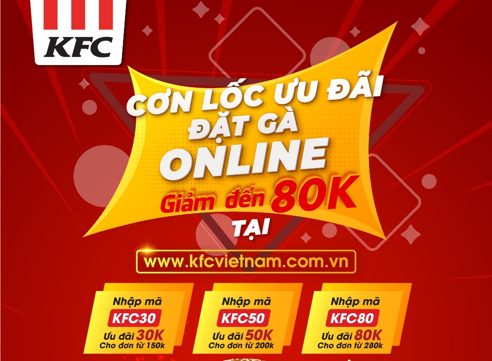 Cơn lốc ưu đãi – Đặt gà online cùng KFC!!