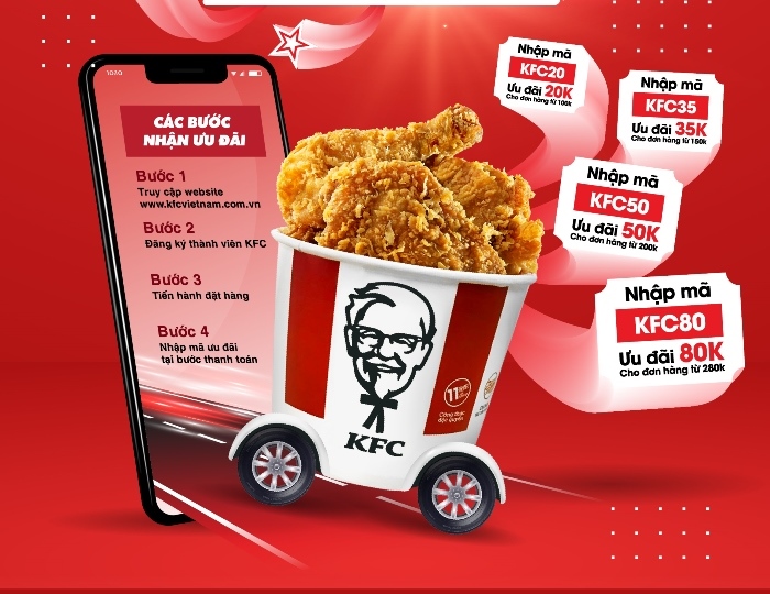 Siêu Mã Giảm Giá Lên Đến 80K Của KFC!!